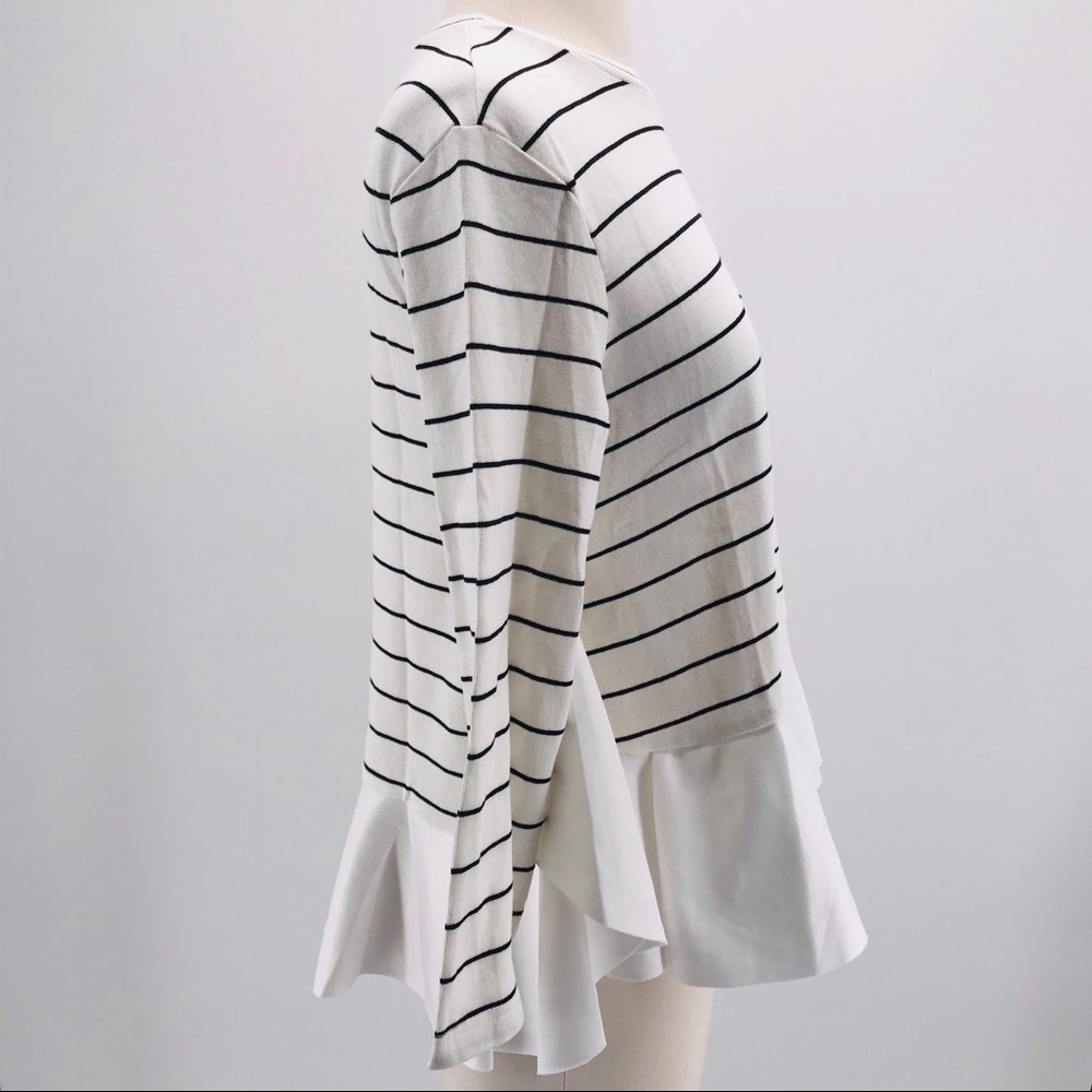 English Factory Striped Ruffle Peplum Hem Top NWT - Picture 2 of 5